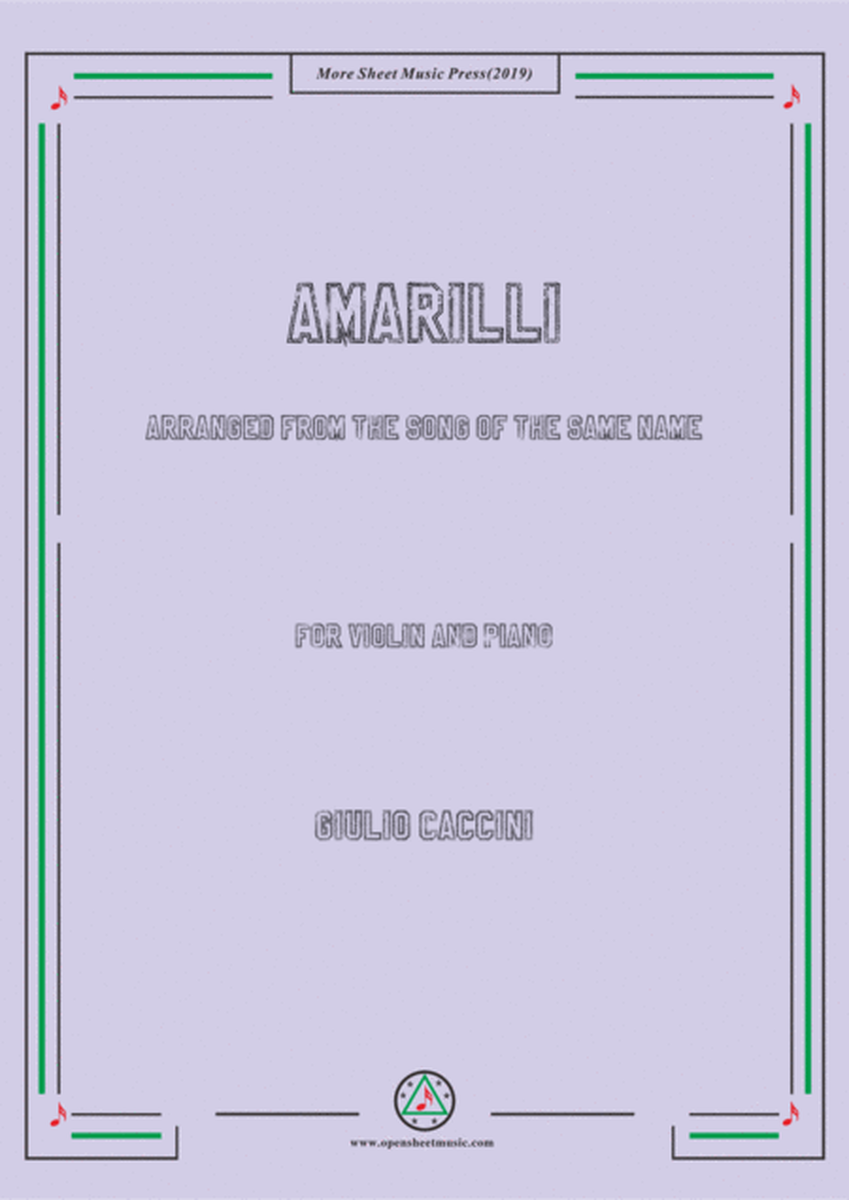 Caccini-Amarilli, for Violin and Piano image number null