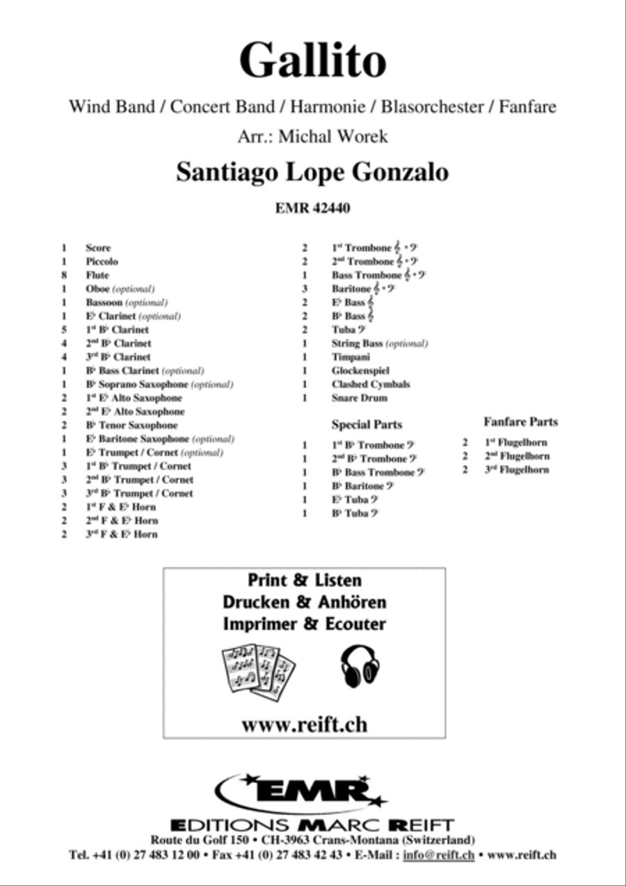 Gallito Gallito Concert Band scores gallery preview page 2