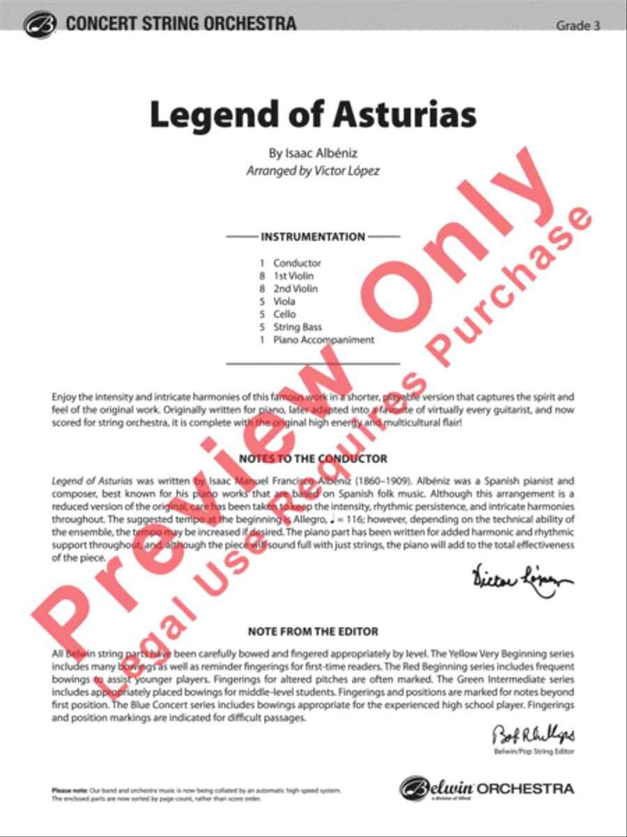Legend of Asturias String Orchestra scores gallery preview page 2
