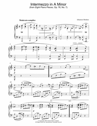 Book cover for Intermezzo in A Minor (from Eight Piano Pieces, Op. 76, No. 7)