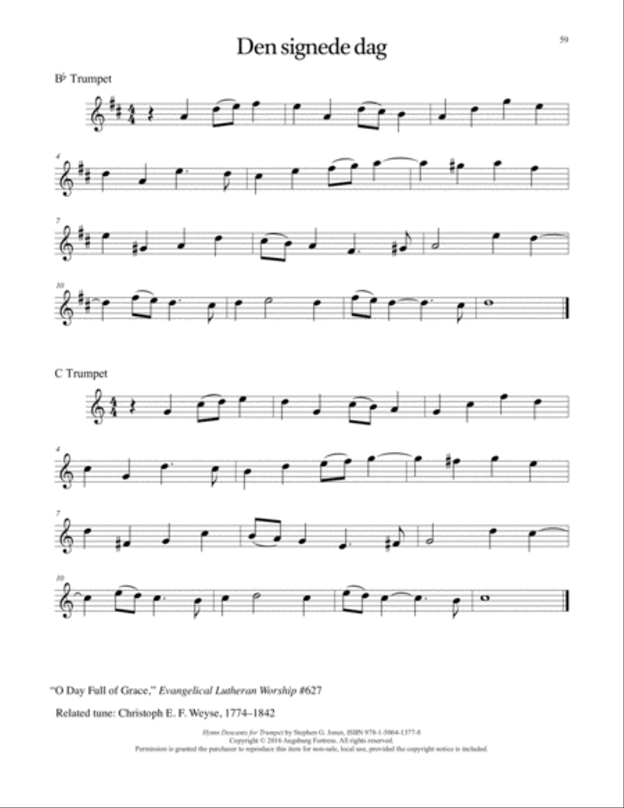 Hymn Descants for Trumpet C Trumpet scores gallery preview page 60