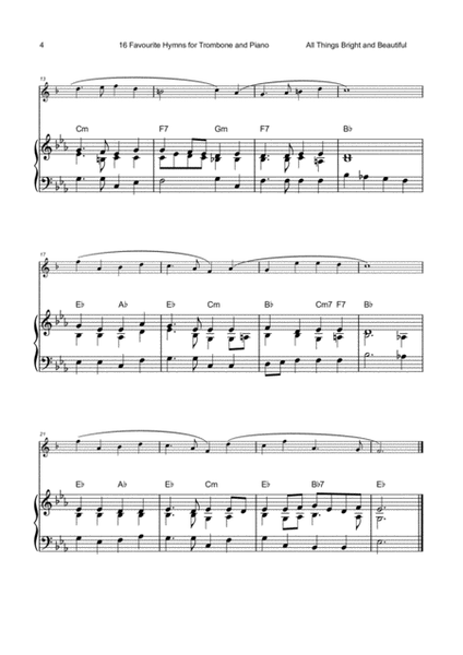 16 Favourite Hymns Vol.1 for Trombone (Treble Clef in B Flat) and Piano