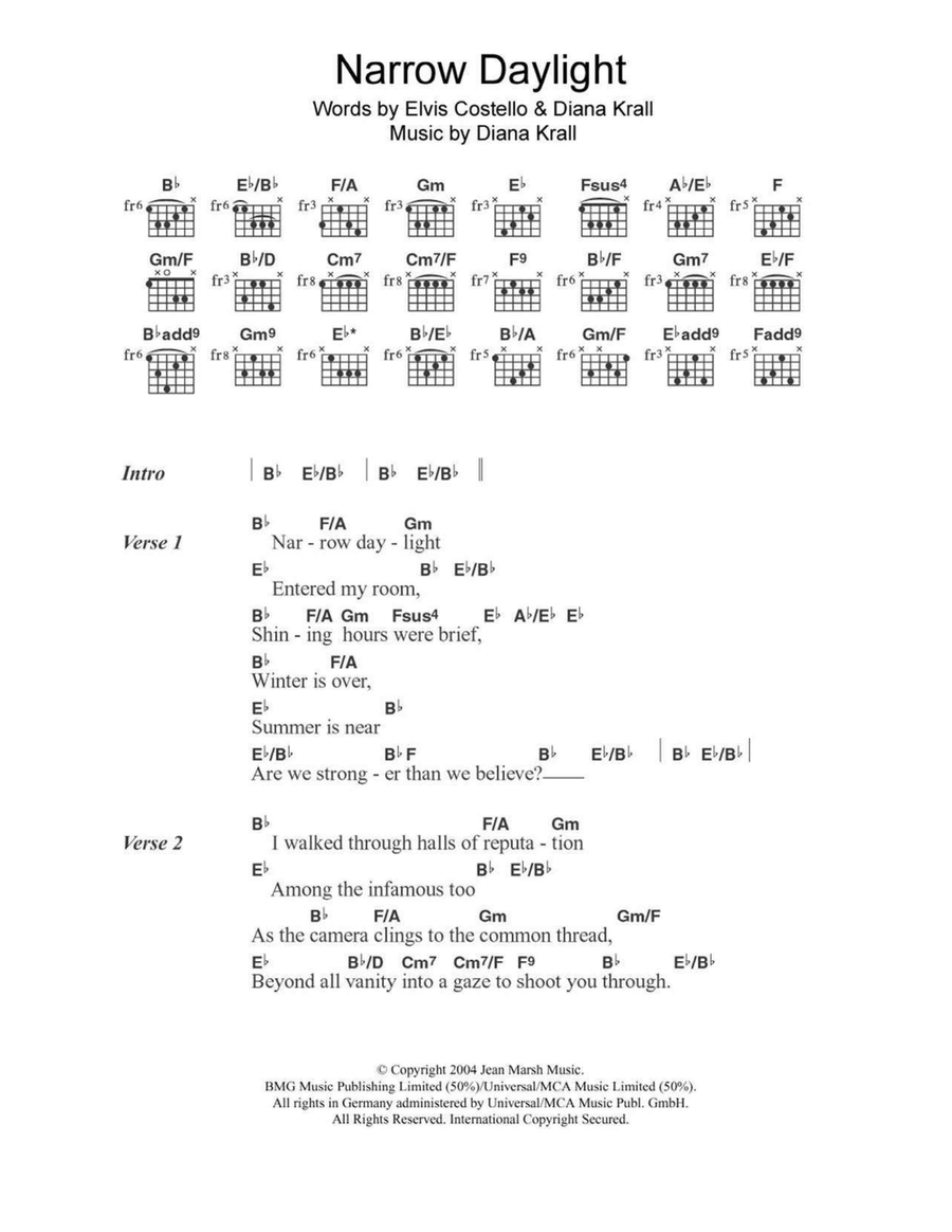 Narrow Daylight Acoustic Guitar scores gallery preview page 1