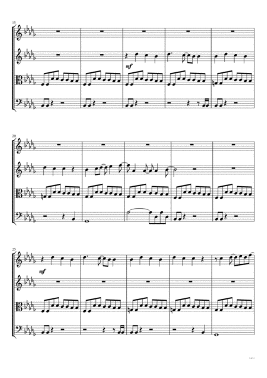 Sunglasses At Night String Quartet Digital Sheet Music Sheet