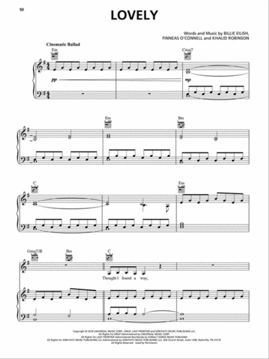 Billie Eilish – Don't Smile at Me Piano, Vocal, Guitar scores gallery preview page 6