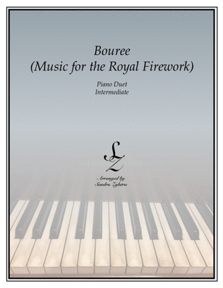 Book cover for Bouree- Music for the Royal Firework (1 piano, 4 hand piano duet)