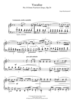 Vocalise (No.14 from Fourteen Songs, Op.34)