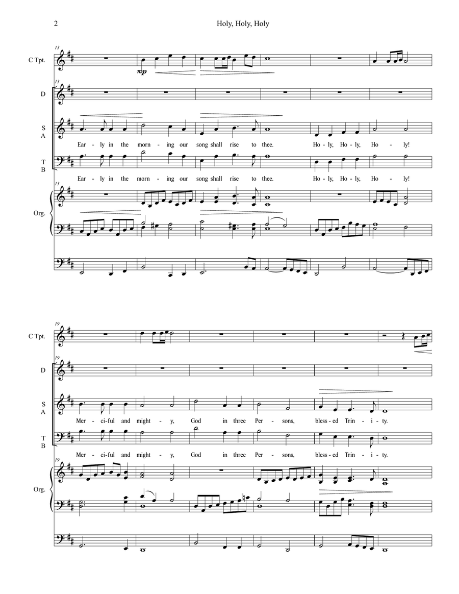 Holy, Holy, Holy Holy, Holy, Holy 4-Part scores gallery preview page 2