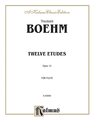 Book cover for Twelve Studies, Op. 15 for Flute Solo