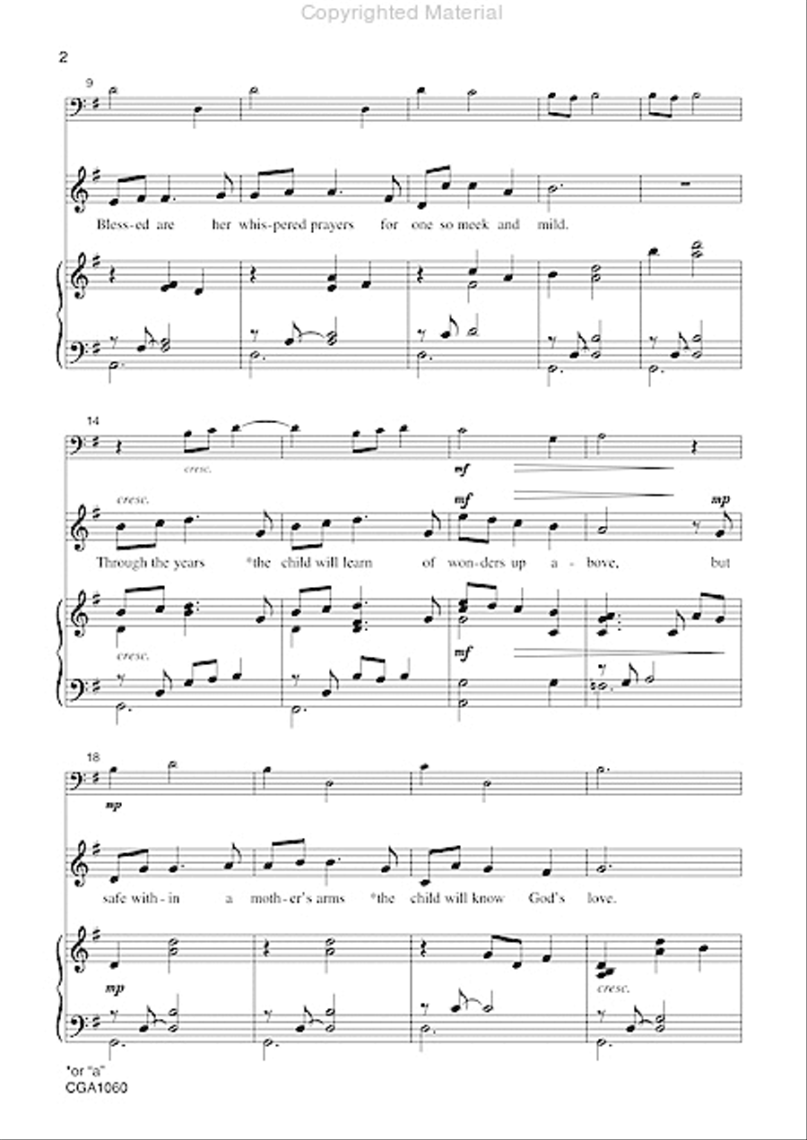 A Mother's Love Unison Choir scores gallery preview page 3
