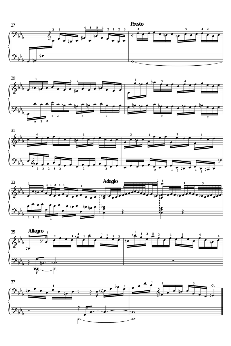 Prelude and Fugue No.2 in C Minor (from The Well-Tempered Clavier, Bk.1) Piano Solo scores gallery preview page 3