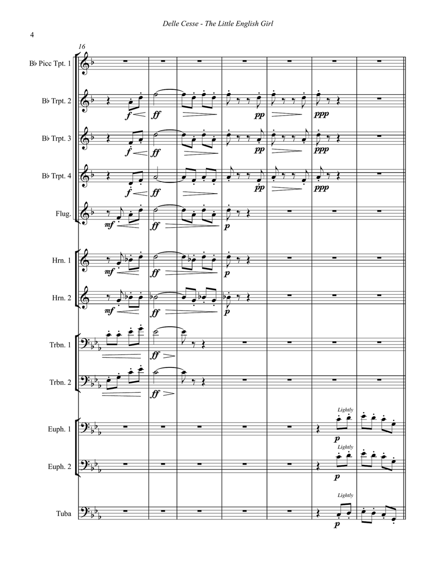 The Little English Girl (L'Inglesina) March for 12-part Brass Ensemble Brass Ensemble scores gallery preview page 4