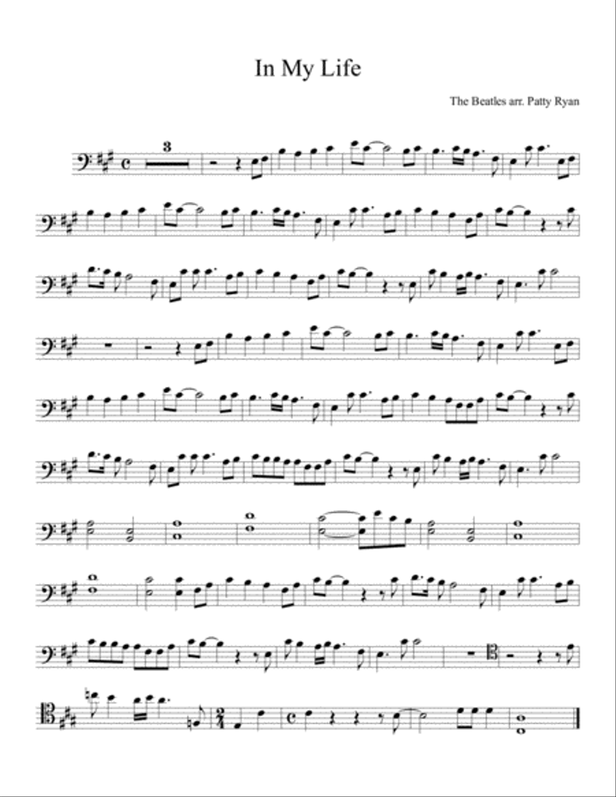 In My Life String Quartet scores gallery preview page 1