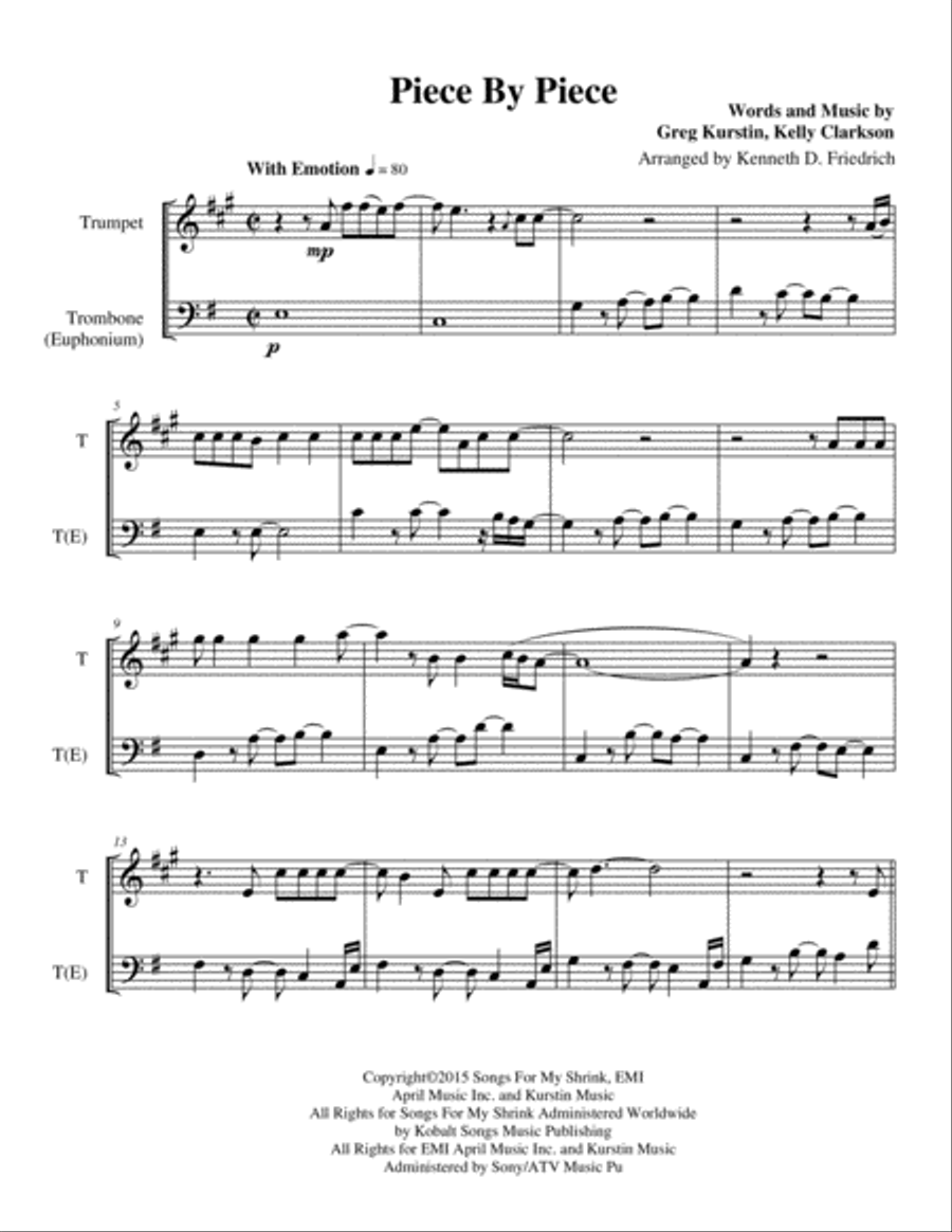 Piece By Piece Brass Duet scores gallery preview page 1
