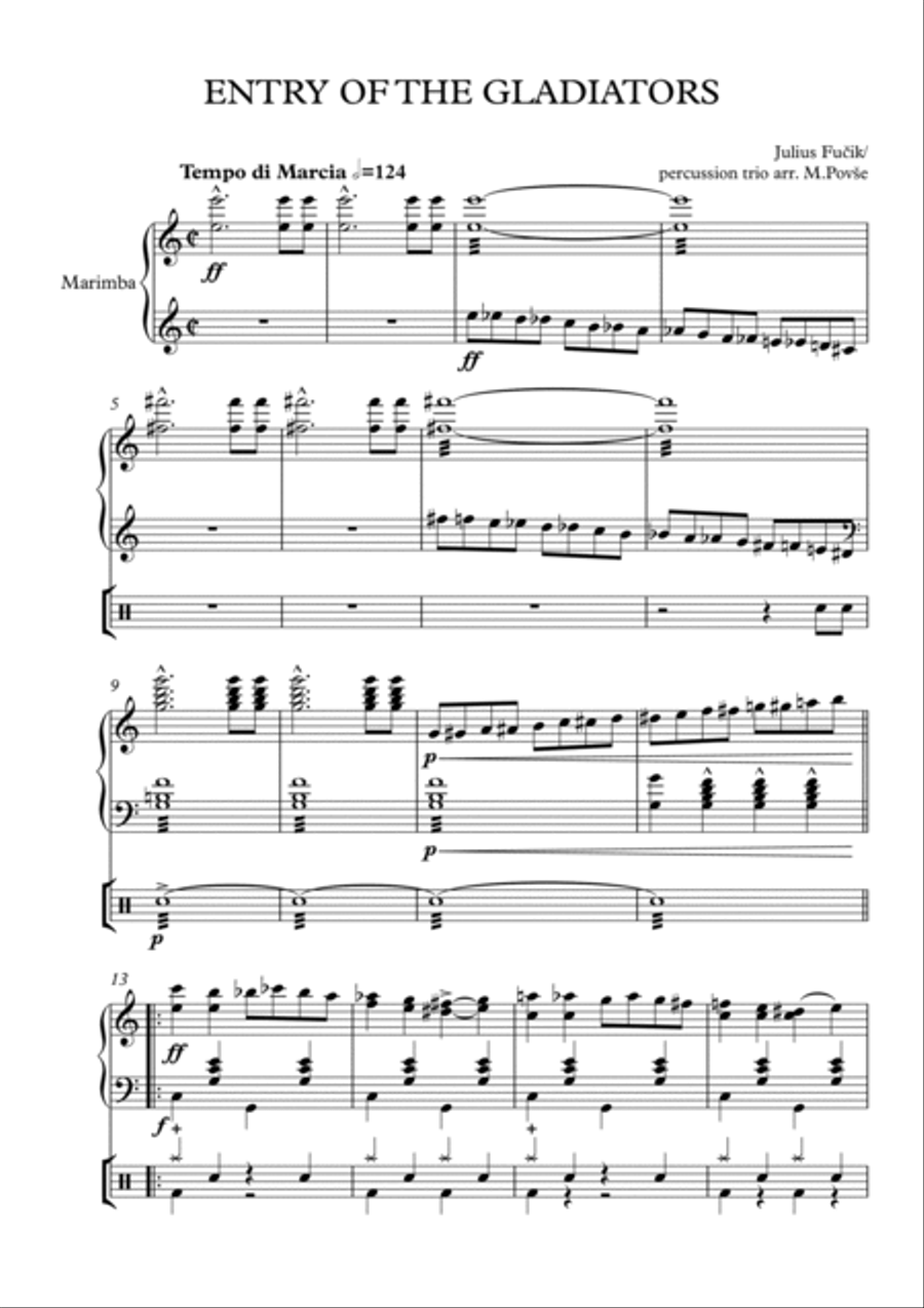 Entry of the Gladiators Percussion Ensemble scores gallery preview page 2