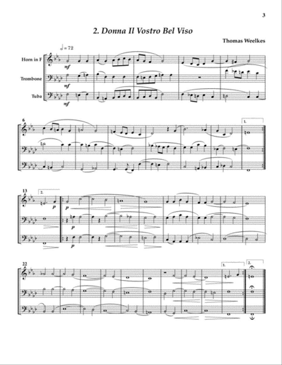 Six English Madrigals Brass Ensemble scores gallery preview page 4