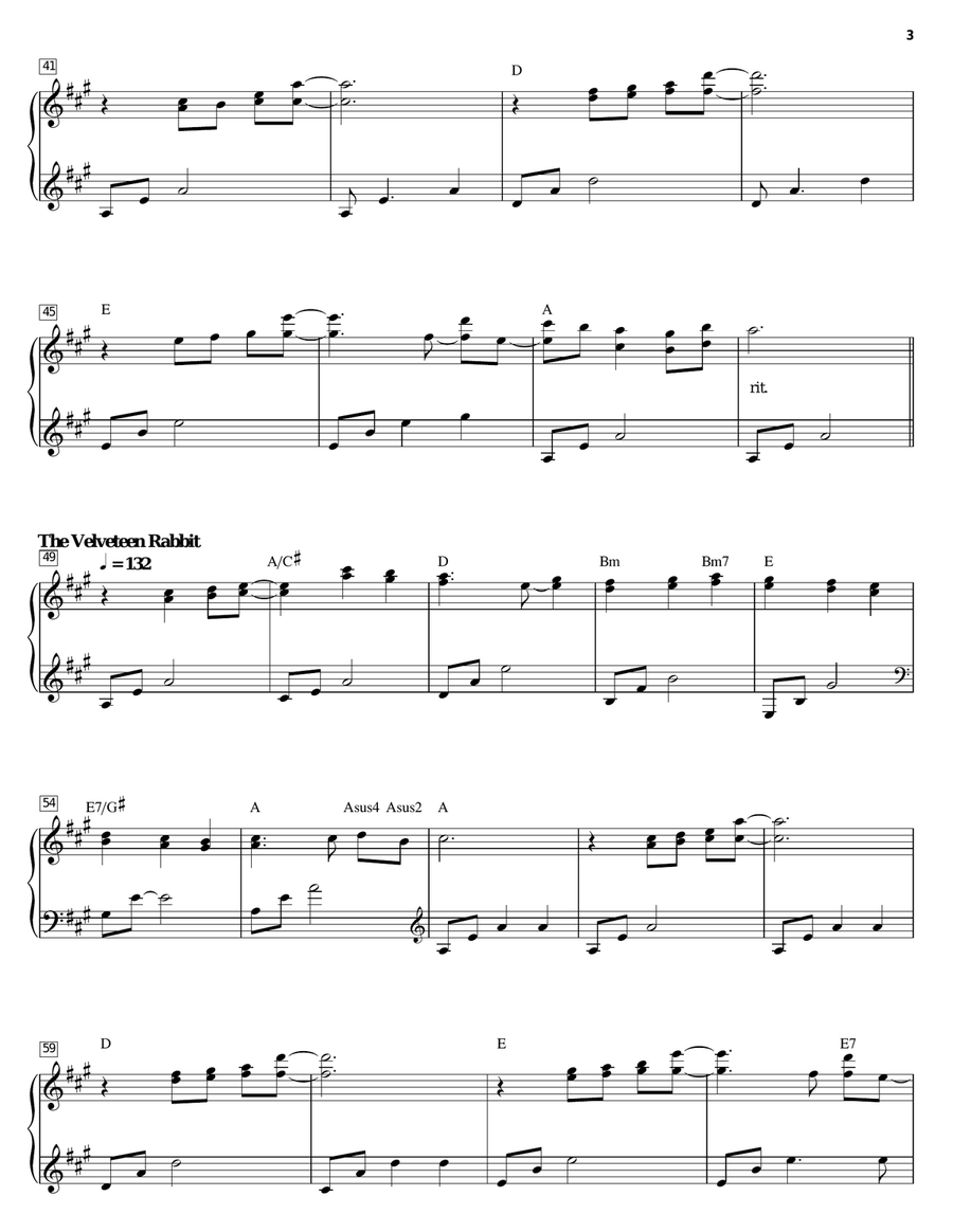 The Velveteen Rabbit Piano Solo scores gallery preview page 3