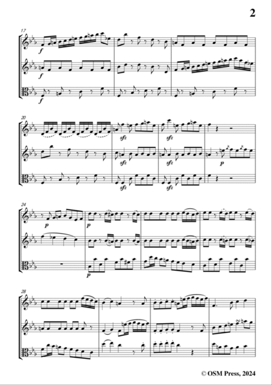 Hummel-Partita,in E flat Major,S.48,for 2 Violins and Viola String Trio scores gallery preview page 3