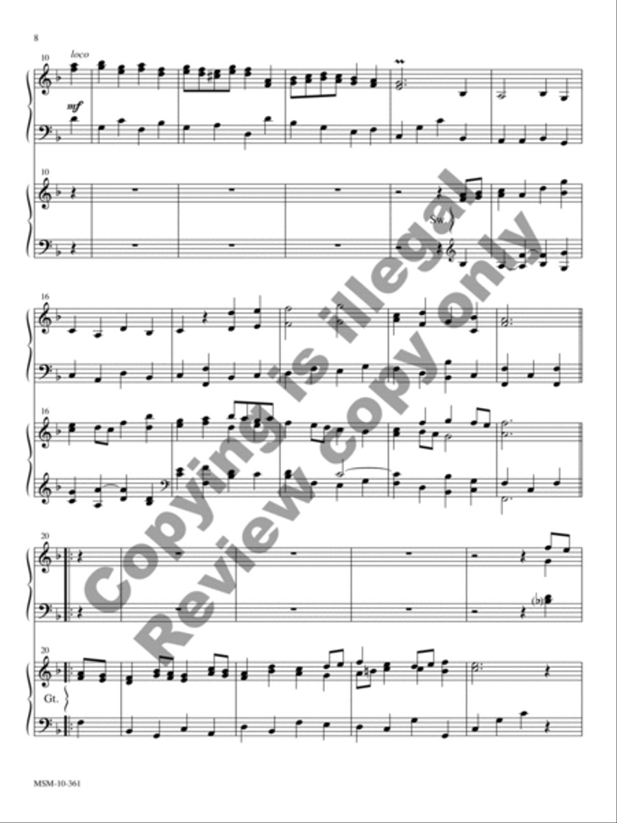 Royal Fireworks Music: Piano and Organ Duet Organ scores gallery preview page 17