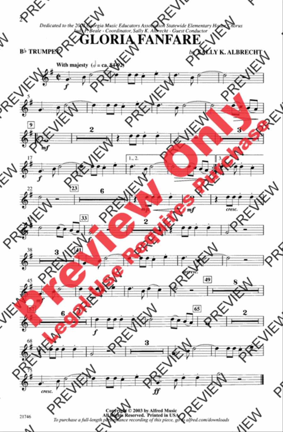 Gloria Fanfare 2-Part scores gallery preview page 2