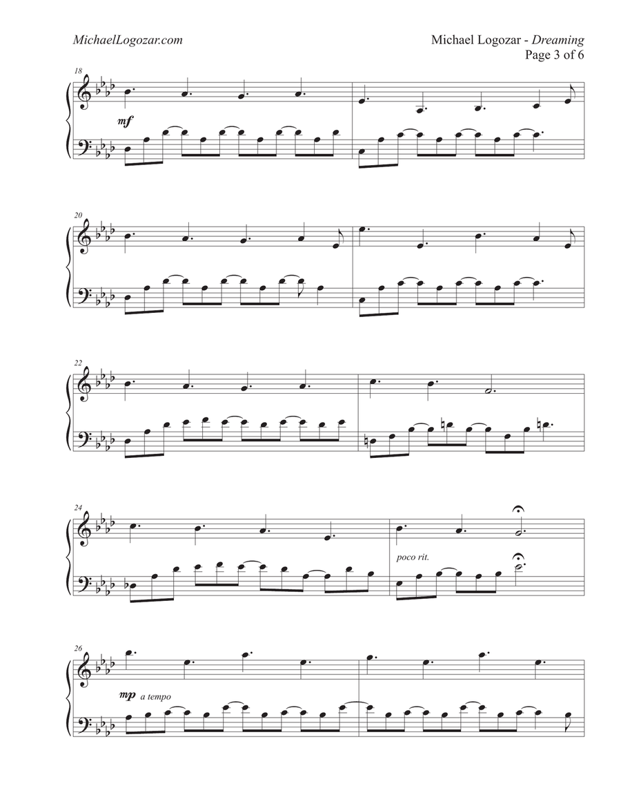 Dreaming (Sunrise Album Version) Piano Solo scores gallery preview page 3