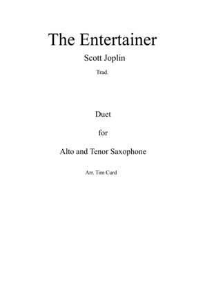 Book cover for The Entertainer. Duet for Alto and Tenor Saxophone