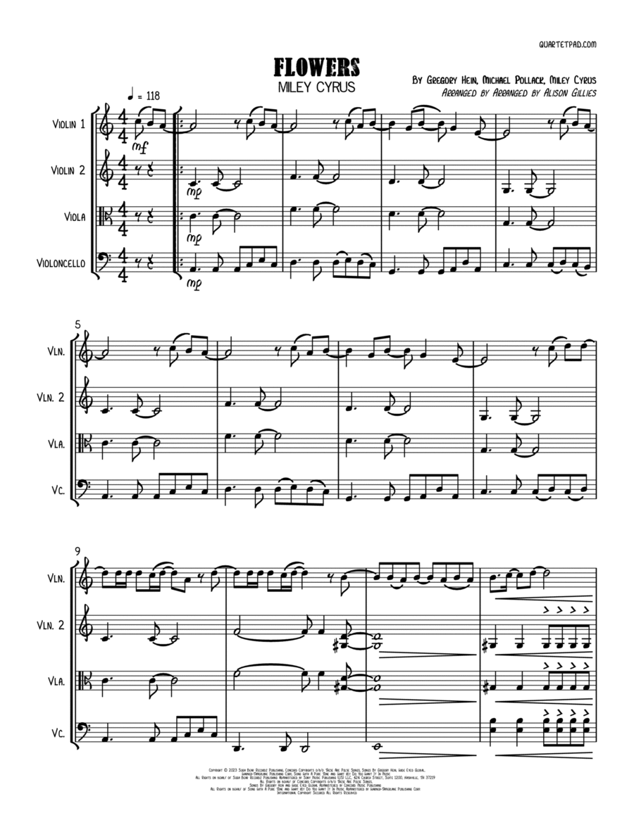 Flowers String Trio scores gallery preview page 1