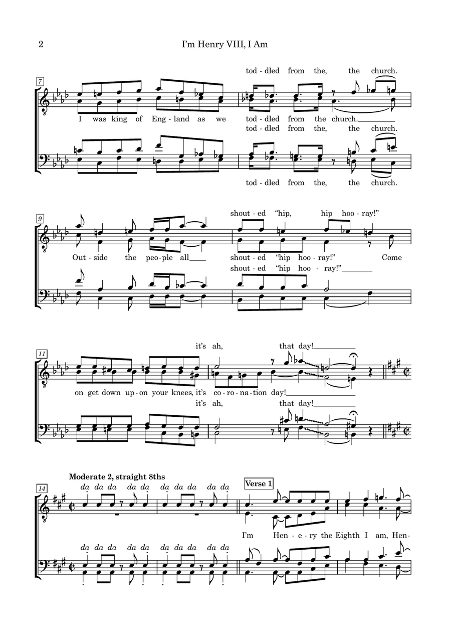I'm Henry Viii, I Am TTBB scores gallery preview page 2