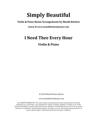 I Need Thee Every Hour (Violin & Piano)