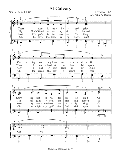 At Calvary, Easy Gospel Piano image number null