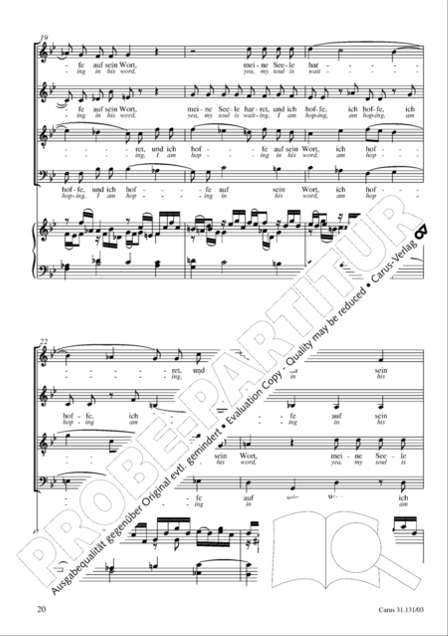 Form the deep, Lord, cried I, Lord, to Thee (Aus der Tiefe rufe ich, Herr, zu dir) 4-Part scores gallery preview page 21