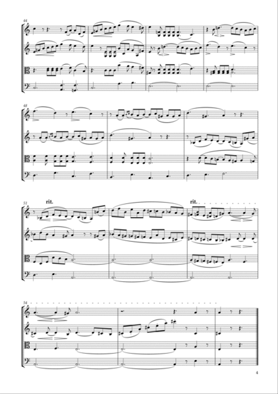 Six Etudes in Canonic Form Op.56 No.2 for String Quartet String Quartet scores gallery preview page 4