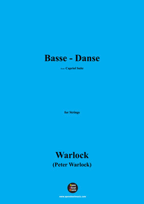 Book cover for Warlock-Basse-Danse(1926),from 'Capriol Suite',for Strings