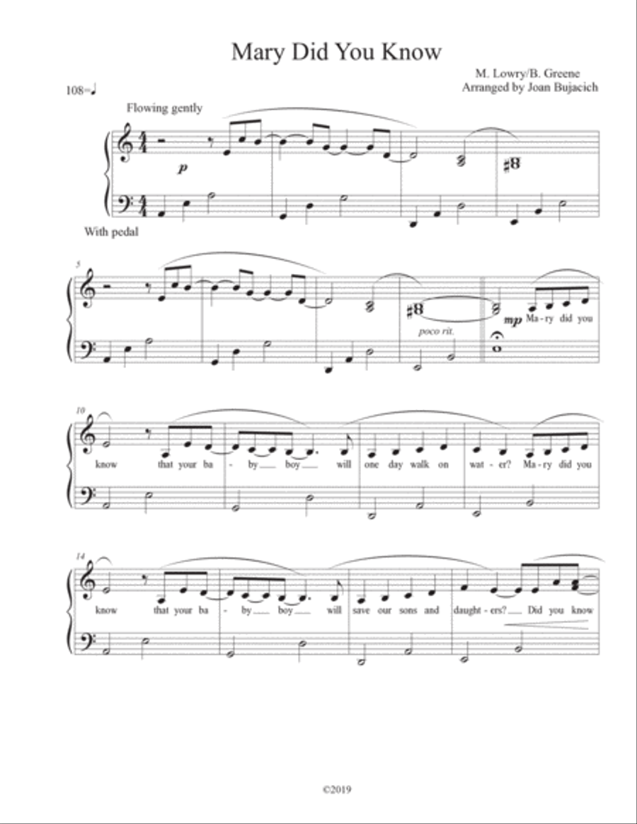 Mary, Did You Know? Piano Solo scores gallery preview page 3
