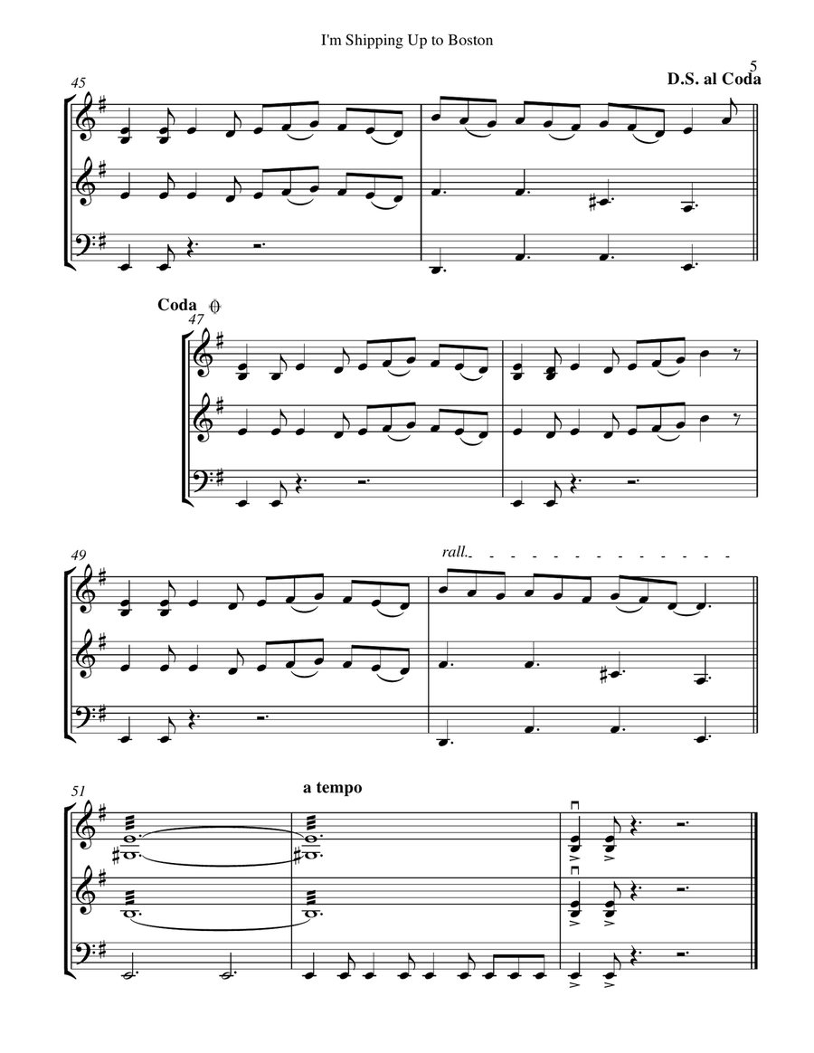 I'm Shipping Up To Boston String Trio scores gallery preview page 6