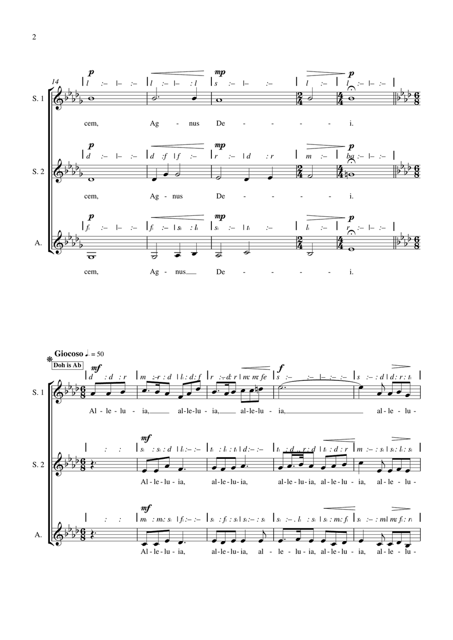 Morning Hymn & Alleluia SSA scores gallery preview page 2