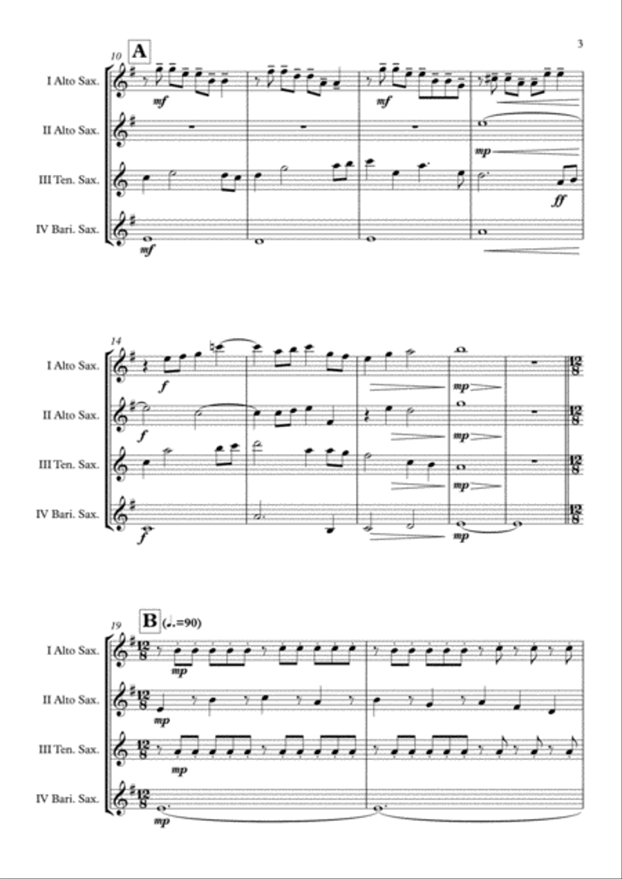 The Time Machine Saxophone Quartet scores gallery preview page 4