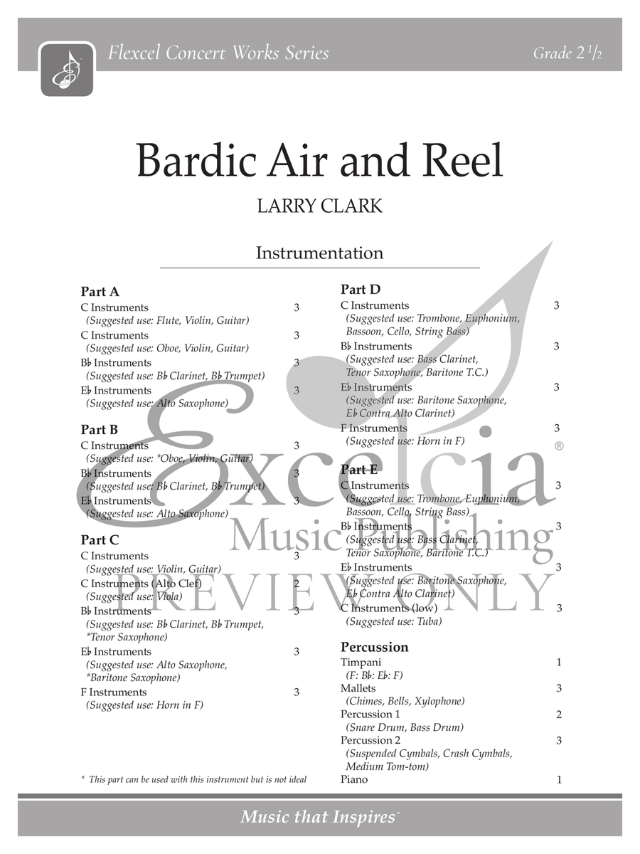 Bardic Air and Reel (Score) Concert Band scores gallery preview page 2