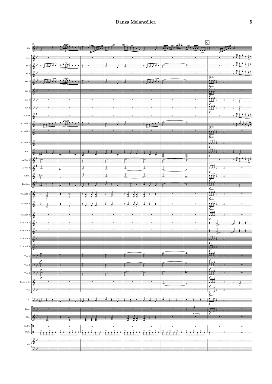 Danza Melancólica Concert Band scores gallery preview page 5