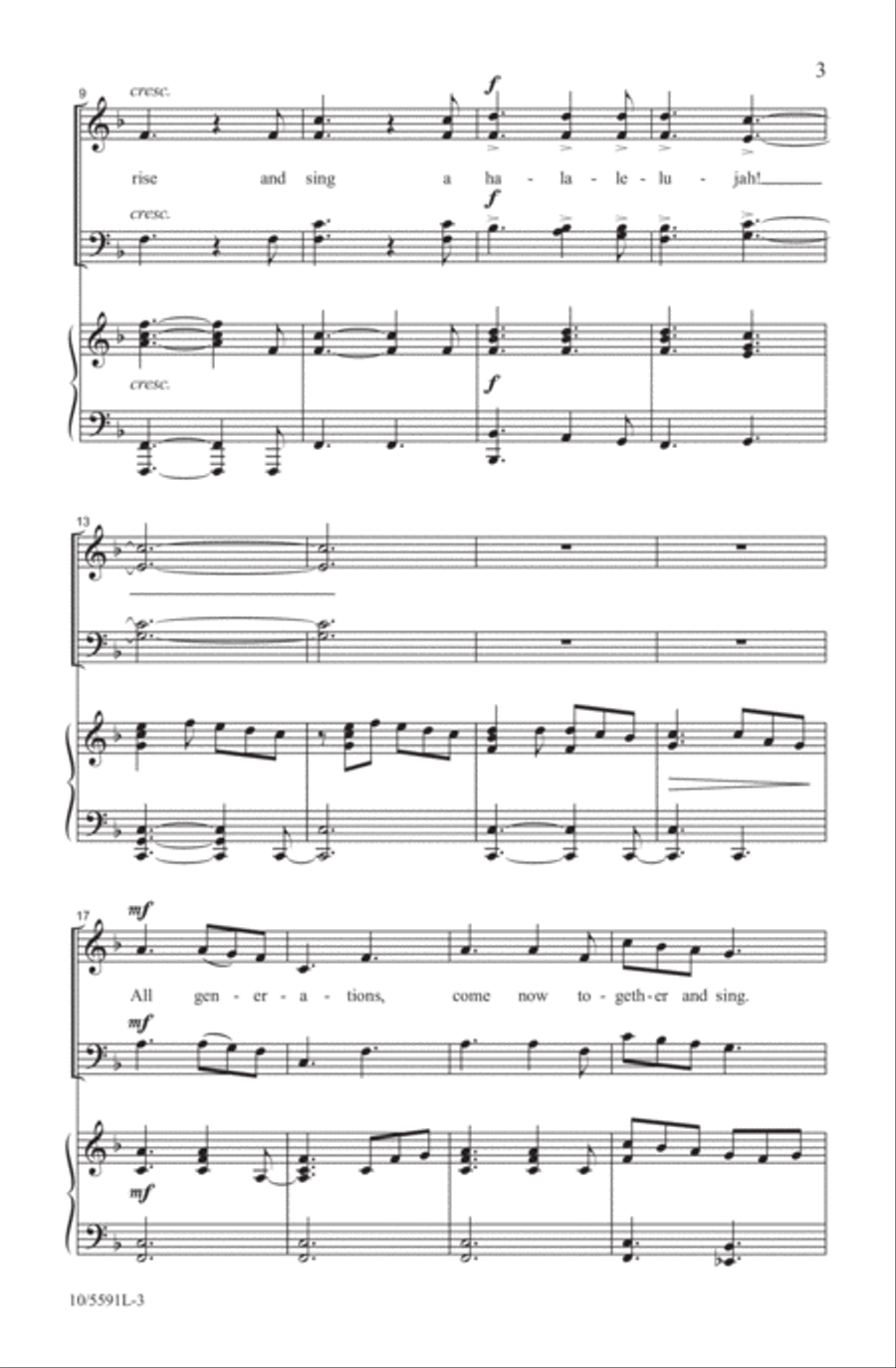 Ha-la-lelujah (Raise Your Song) 4-Part scores gallery preview page 3