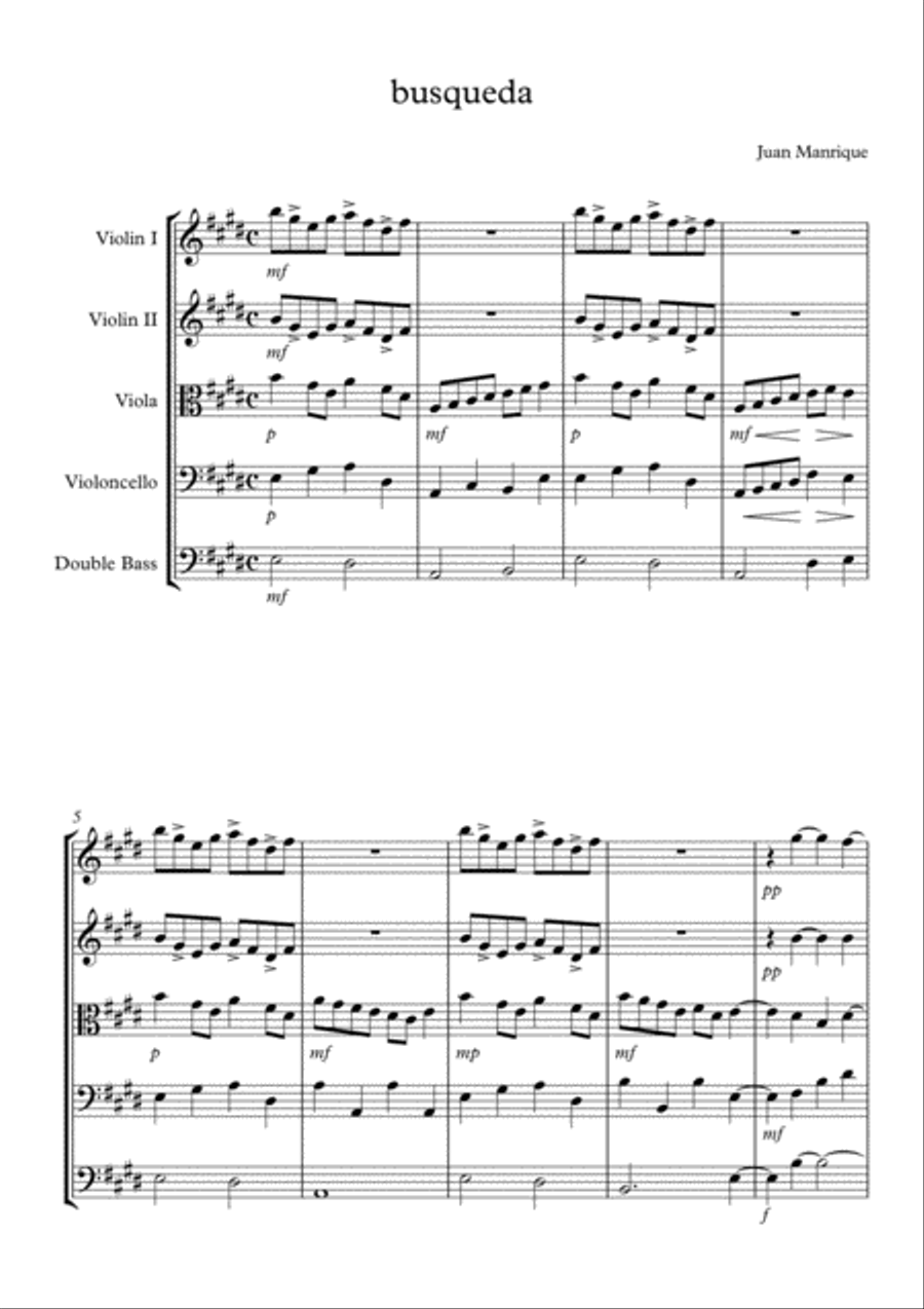 Busqueda String Quartet scores gallery preview page 1
