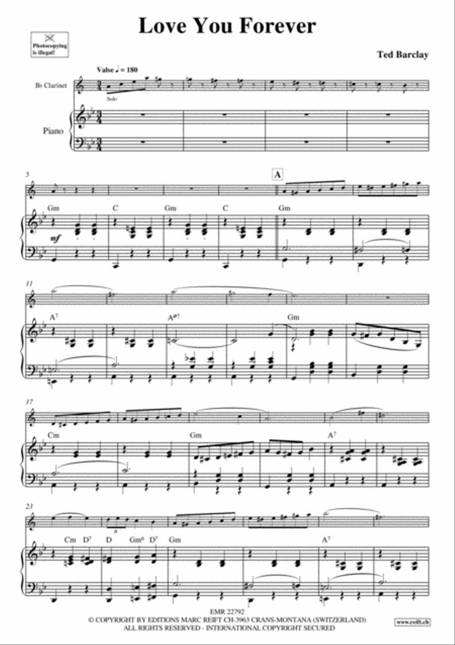 Love You Forever Clarinet Solo scores gallery preview page 3