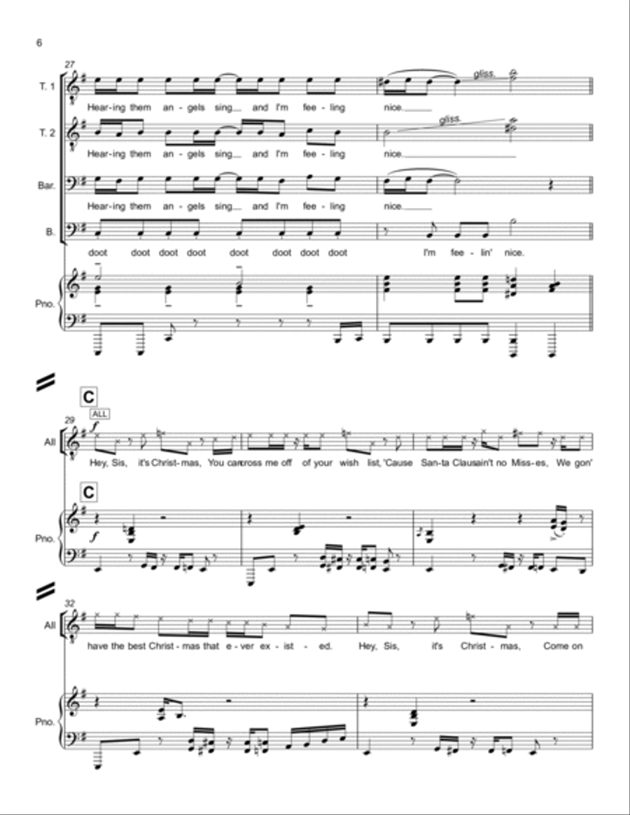 Hey Sis It's Christmas TTBB scores gallery preview page 6