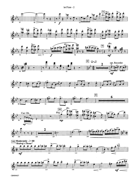 Harry Potter and the Prisoner of Azkaban, Symphonic Suite from: Flute