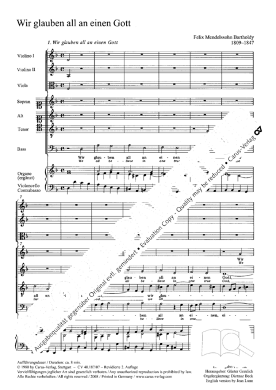 We all believe in one true God (Wir glauben all an einen Gott) 4-Part scores gallery preview page 32