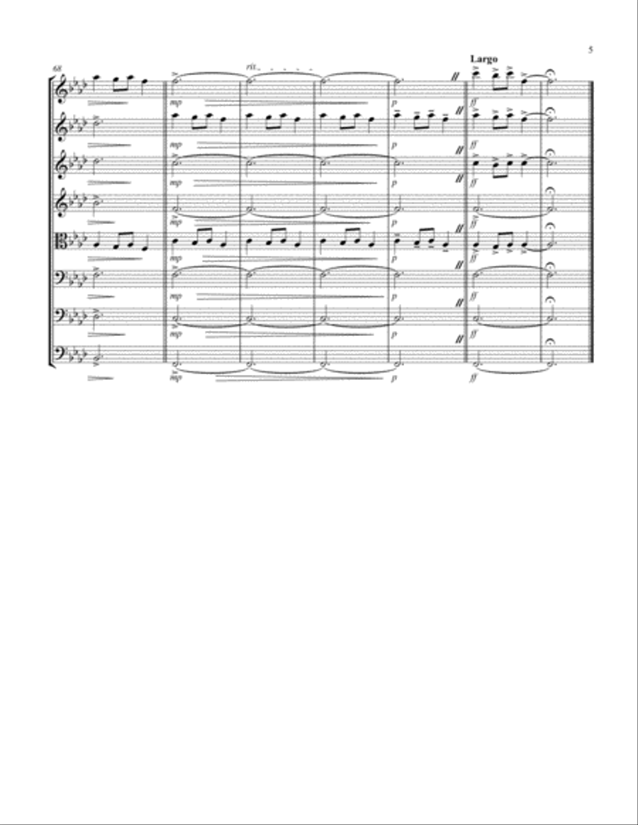 Carol of the Bells (F min) (String Octet - 4 Violin, 1 Viola, 2 Cello, 1 Bass) Cello scores gallery preview page 5
