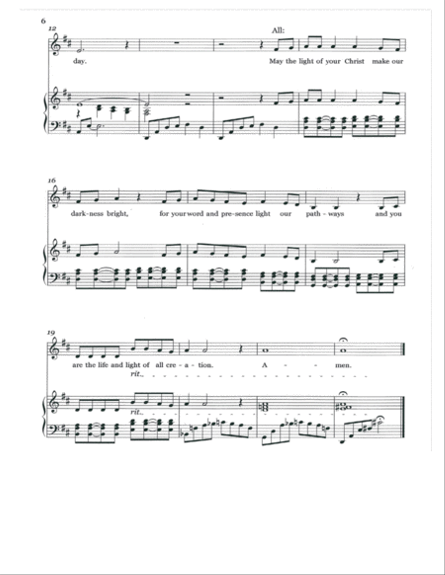 Evening Prayer Unison Choir scores gallery preview page 6