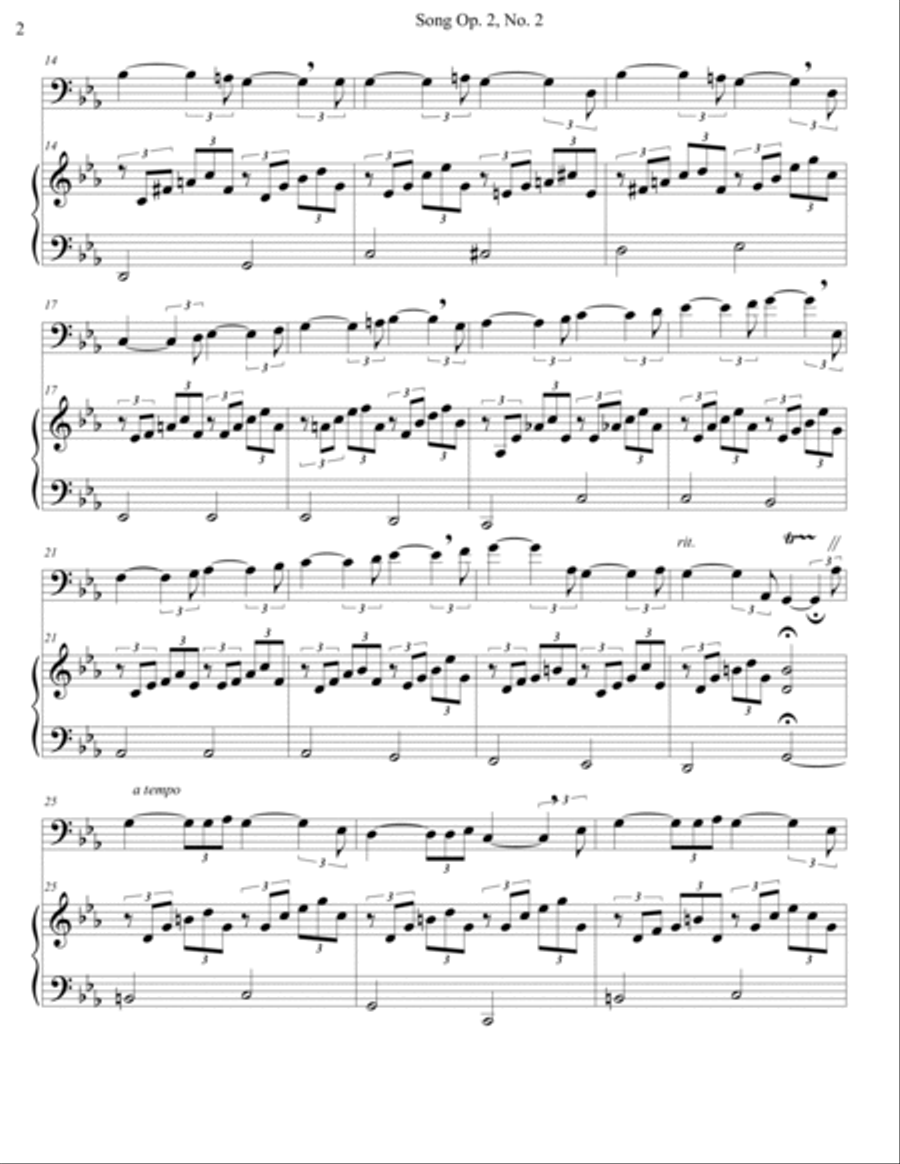 Song Op. 2, No. 2 Song Op. 2, No. 2 Bassoon scores gallery preview page 2