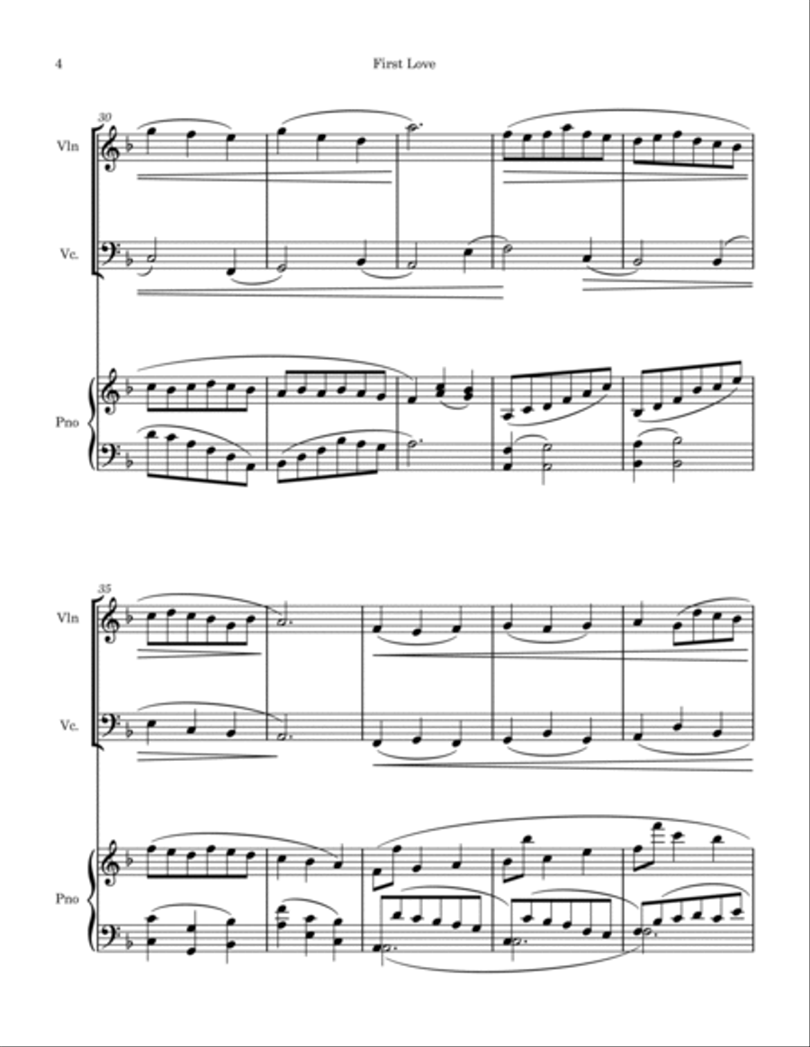 First Love - 1st Movement Piano Trio scores gallery preview page 4