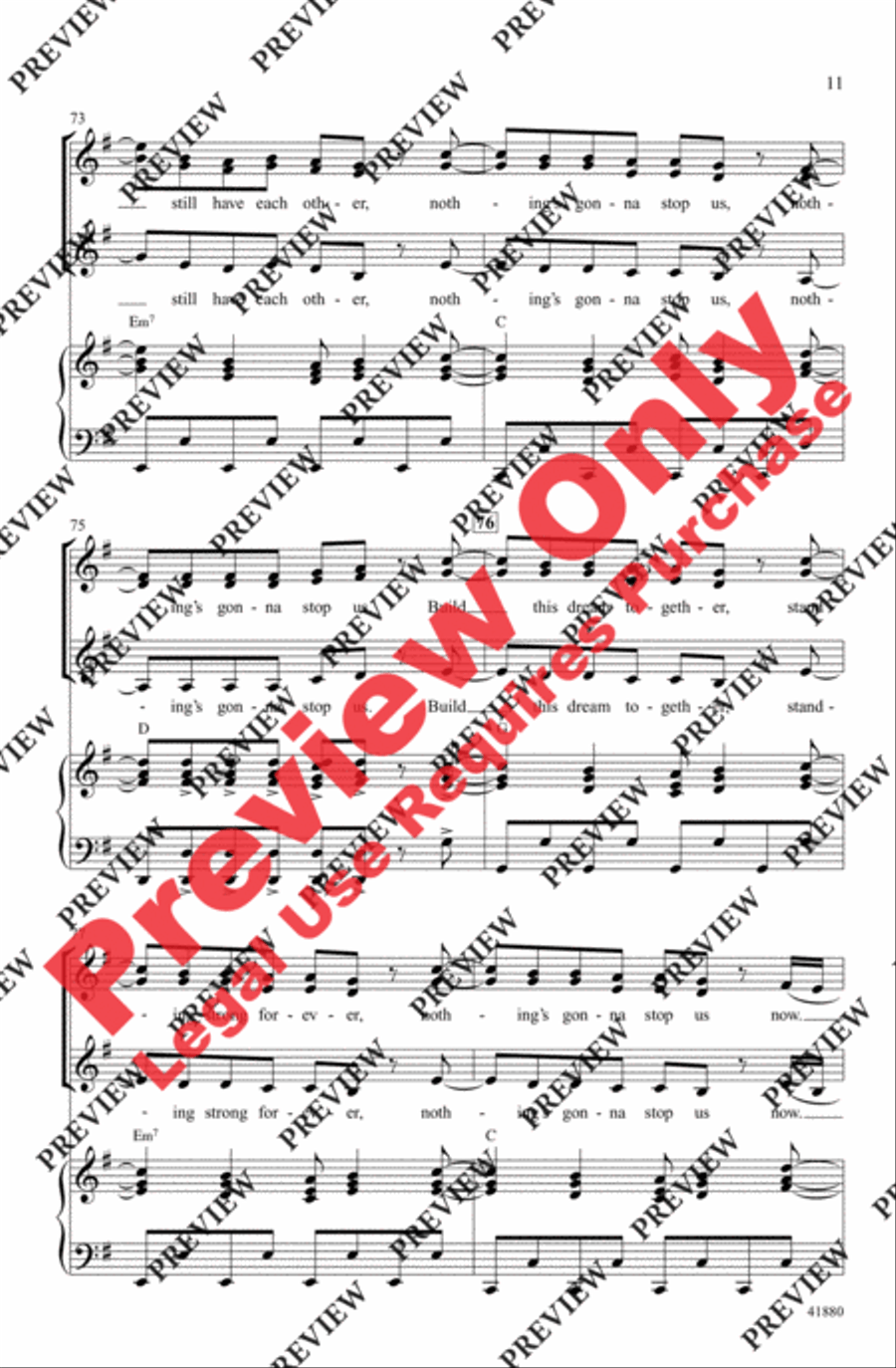 Nothing's Gonna Stop Us Now Women's Choir scores gallery preview page 11